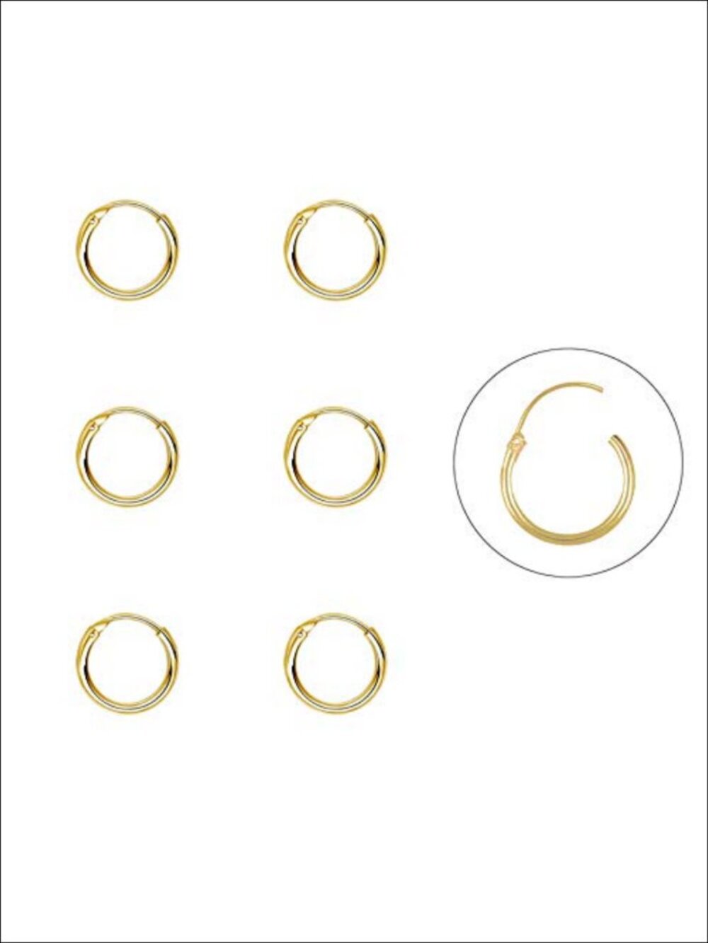 Sterling Silver Hoop Earrings Set 3 Pairs Hypoallergenic Cartilage Small